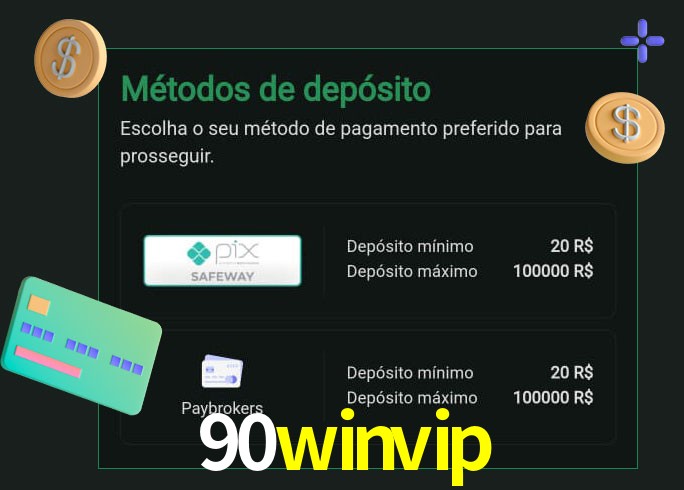 O cassino 90winvip oferece uma grande variedade de métodos de pagamento